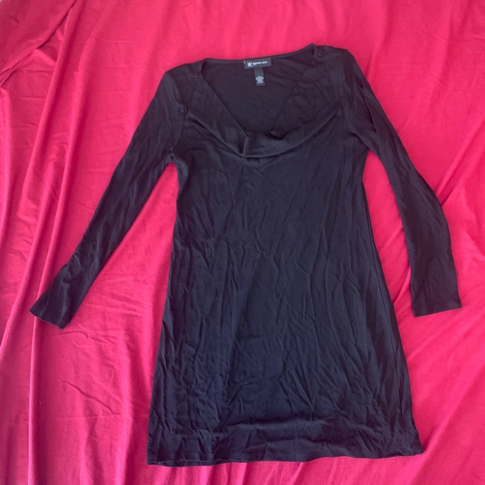 Woman’s large black dress